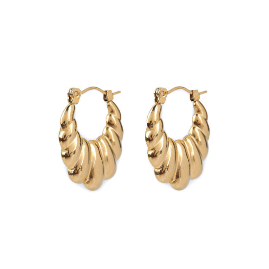 Pendientes de acero inoxidable - Oro (1 Par) Pendientes de acero inoxidable - Oro (1 Par)
