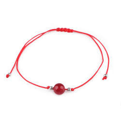 Ásványgyöngyös shamballa karkötő - Karneol (1 Darab)