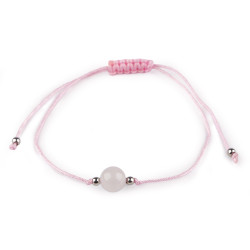 Ásványgyöngyös shamballa karkötő - Rózsakvarc (1 Darab)