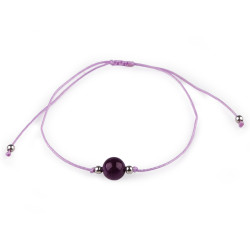 Ásványgyöngyös shamballa karkötő - Ametiszt (1 Darab)