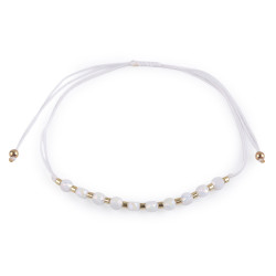 Bransoletka shamballa koraliki szlifowane z efektem ab - White (1 Sztuka)