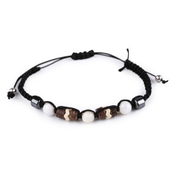 Bransoletka shamballa unisex - Kremowa najjaśni (1 Sztuka)