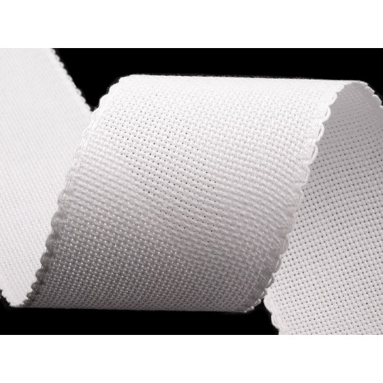 Canvas / needlepoint embroidery belt width 70mm scalloped edge - Natural (1 Meter) Canvas / needlepoint embroidery belt width 70mm scalloped edge - Natural (1 Meter)