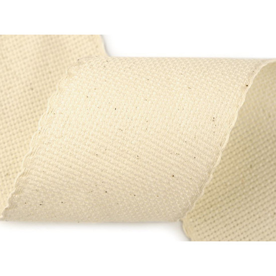 Canvas / needlepoint embroidery belt width 70mm scalloped edge - Natural (1 Meter) Canvas / needlepoint embroidery belt width 70mm scalloped edge - Natural (1 Meter)