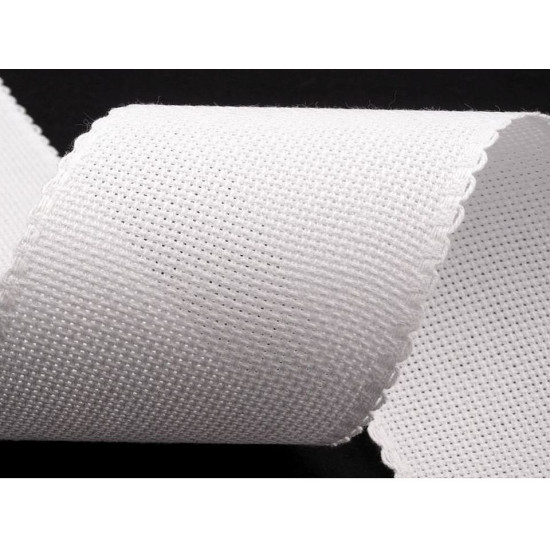 Canvas / needlepoint embroidery belt width 100mm scalloped edge - Natural (1 Meter) Canvas / needlepoint embroidery belt width 100mm scalloped edge - Natural (1 Meter)
