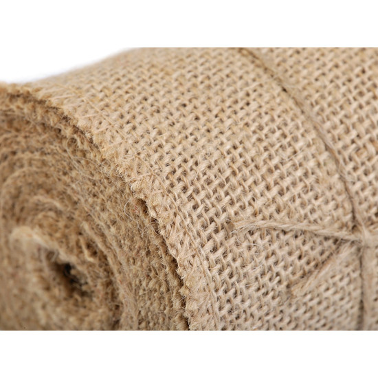 Wstążka jutowa szerokość 10 cm - Płowy naturalny (45 Metry) Wstążka jutowa szerokość 10 cm - Płowy naturalny (45 Metry)