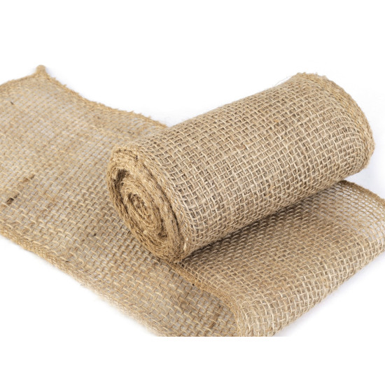 Jute ribbon width 14 cm - Natural burlap (1 Meter) Jute ribbon width 14 cm - Natural burlap (1 Meter)