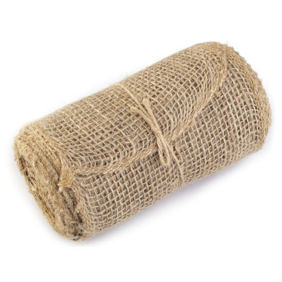 Jute ribbon width 14 cm - Natural burlap (1 Meter) Jute ribbon width 14 cm - Natural burlap (1 Meter)