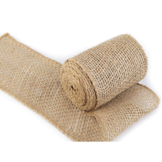 Jute ribbon width 10 cm - Natural burlap (1 Meter) Jute ribbon width 10 cm - Natural burlap (1 Meter)