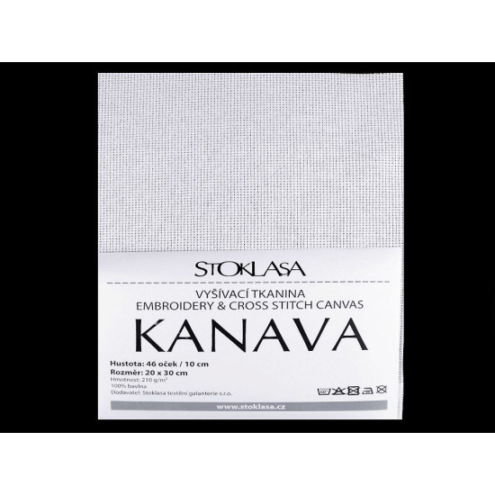 Cross stitch / embroidery canvas "kanava" 20x30 cm 46 eyelets /10 cm - Ecru (1 Piece) Cross stitch / embroidery canvas "kanava" 20x30 cm 46 eyelets /10 cm - Ecru (1 Piece)