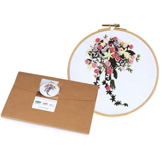 Embroidery kit / cross stitch kits pre-printed pattern of flower - As pictured (1 Set) Embroidery kit / cross stitch kits pre-printed pattern of flower - As pictured (1 Set)