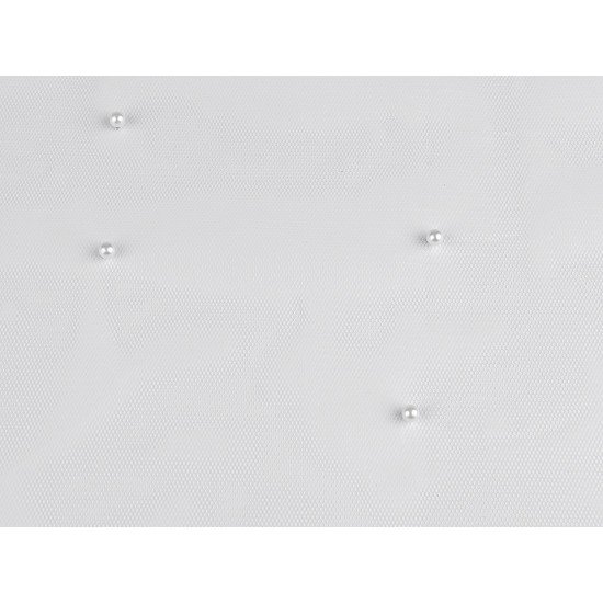 Fine tulle with pearl beads - Blue light (1 Meter)