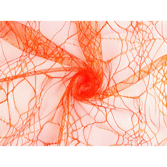 Spider web tulle net / spooky fabric - Orange (1 Meter)