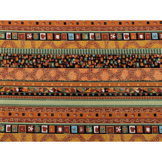 Cotton fabric / canvas with gold print - african, ethnic style - Rusty medium (1 Meter) Cotton fabric / canvas with gold print - african, ethnic style - Rusty medium (1 Meter)
