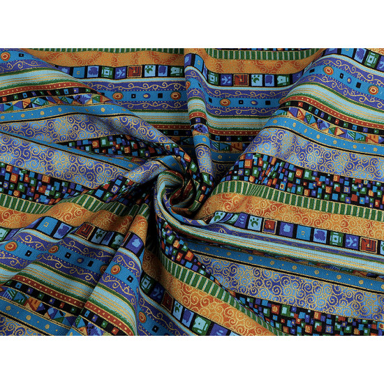 Cotton fabric / canvas with gold print - african, ethnic style - Rusty medium (1 Meter) Cotton fabric / canvas with gold print - african, ethnic style - Rusty medium (1 Meter)