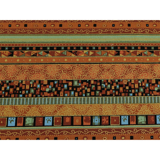 Cotton fabric / canvas with gold print - african, ethnic style - Rusty medium (1 Meter) Cotton fabric / canvas with gold print - african, ethnic style - Rusty medium (1 Meter)