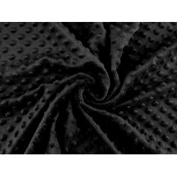 Minky plush dimple dot soft blanket fabric, san - Black (1 Meter)