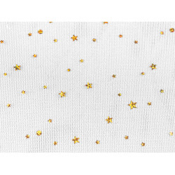 Decorative tulle with stars - White (1 Meter)
