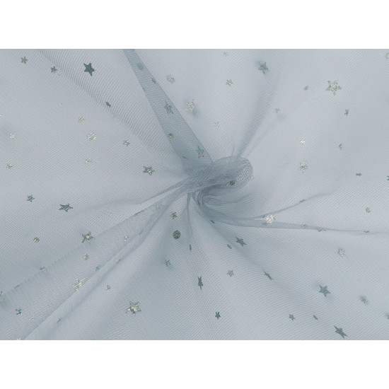 Decorative tulle with stars - White (1 Meter)