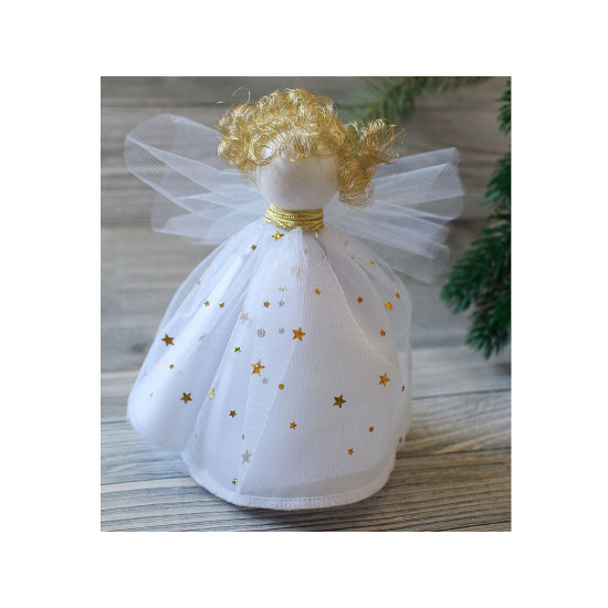 Decorative tulle with stars - White (1 Meter)
