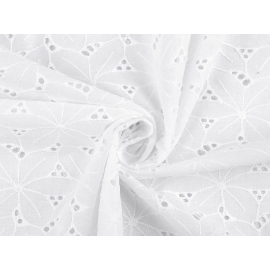 Cotton madeira / broderie anglaise embroidered - White (1 Meter) Cotton madeira / broderie anglaise embroidered - White (1 Meter)