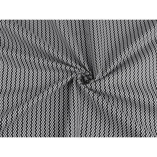 Cotton fabric / canvas - chevron soft - Black (1 Meter)