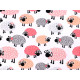 Cotton fabric / canvas sheep - Blue turquise (1 Meter)