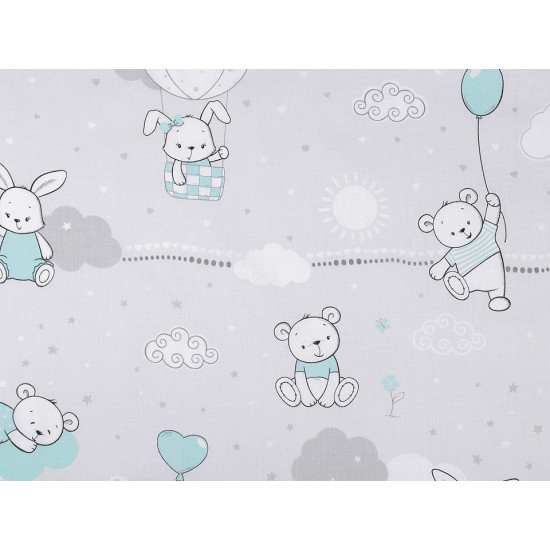 Cotton fabric / canvas sheep - Blue turquise (1 Meter)