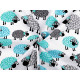 Cotton fabric / canvas sheep - Blue turquise (1 Meter)