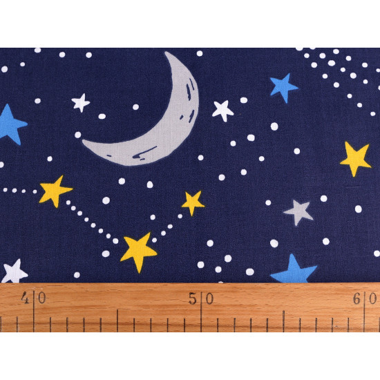 Cotton fabric / canvas night sky - Blue dark (1 Meter)