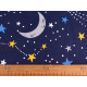 Cotton fabric / canvas night sky - Blue dark (1 Meter)