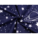 Cotton fabric / canvas night sky - Blue dark (1 Meter)