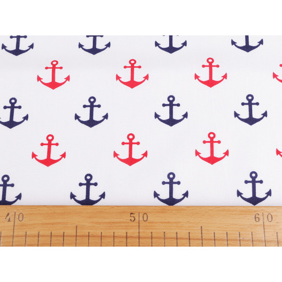 Cotton fabric / canvas - anchor - Blue dark (1 Meter)