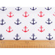 Cotton fabric / canvas - anchor - Blue dark (1 Meter)