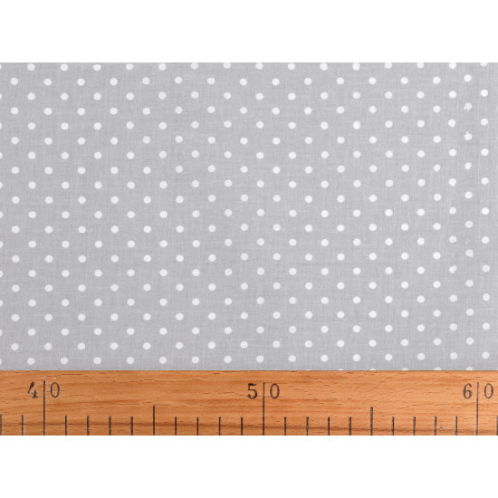 Cotton fabric / canvas polka dots - White (10 Meters)