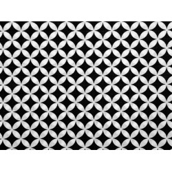 Cotton fabric / canvas - circles - Black (1 Meter)