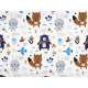 Baumwolle flanell tiere - Dunkelblau (10 Meter)