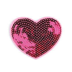 Aufbügler herz mit pailletten - Pink (10 Stücke)