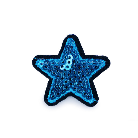 Iron on patch star with sequins - Gold lt. (10 Pieces) Iron on patch star with sequins - Gold lt. (10 Pieces)