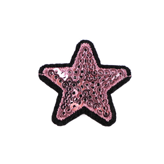 Iron on patch star with sequins - Gold lt. (10 Pieces) Iron on patch star with sequins - Gold lt. (10 Pieces)