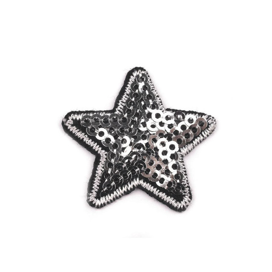 Iron on patch star with sequins - Gold lt. (10 Pieces) Iron on patch star with sequins - Gold lt. (10 Pieces)