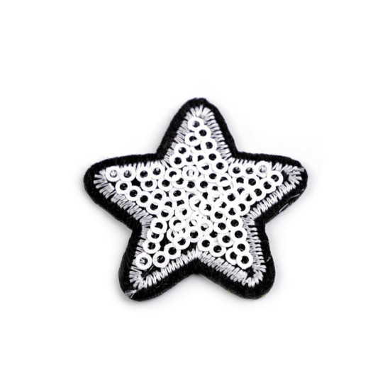 Iron on patch star with sequins - Gold lt. (10 Pieces) Iron on patch star with sequins - Gold lt. (10 Pieces)