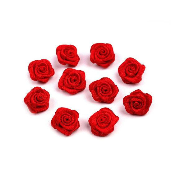 Satin rose ø10 mm - Red (200 Pieces) Satin rose ø10 mm - Red (200 Pieces)