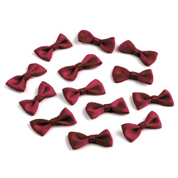Kokardki bieliźniane / kotyliony 12x25 mm satynowe - Bordo (200 Sztuki)