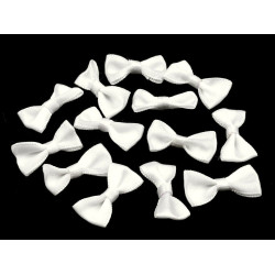 Kokardki bieliźniane / kotyliony 12x25 mm satynowe - Off white (50 Sztuki)