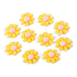 Kwiatek z filcu ø2,7 cm - Żółty (20 Sztuki)