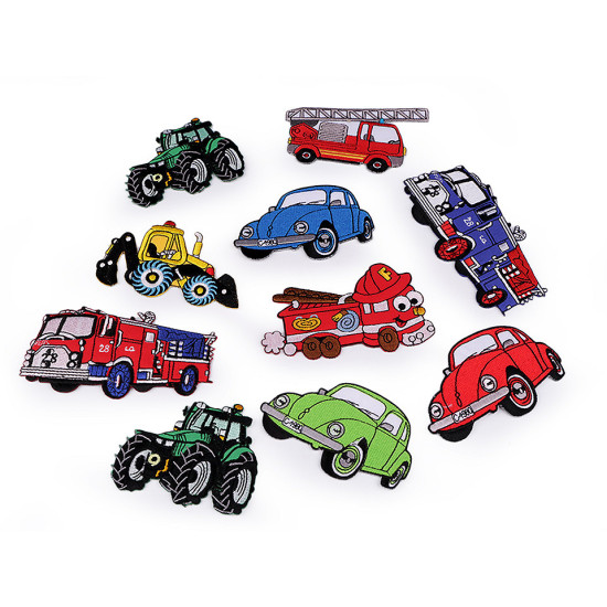 Naprasowanka auto, traktor, łódka - Czerwony (10 Sztuki) Naprasowanka auto, traktor, łódka - Czerwony (10 Sztuki)