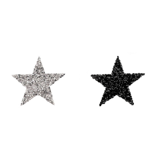 Applique termoadesiva, con strass - Argento (48 Pezzi) Applique termoadesiva, con strass - Argento (48 Pezzi)