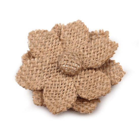 Aplikacja / naszywka kwiatek jutowy ø60 mm - Naturalny jasny (1 Sztuka) Aplikacja / naszywka kwiatek jutowy ø60 mm - Naturalny jasny (1 Sztuka)
