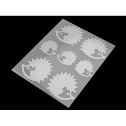 Reflective iron-on patches 9x12 cm - star, flower, heart, smiley, car, dog, hedgehog, penguin, hand - Pearl grey (1 Bag)